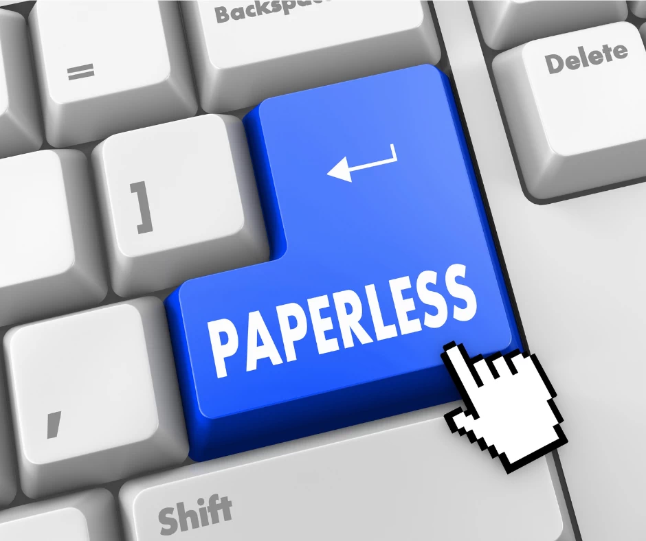 Tastatur Entertaste beschriftet mit Paperless